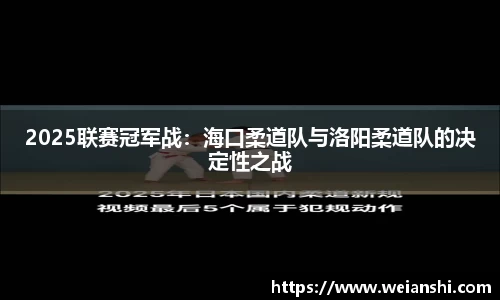 2025联赛冠军战：海口柔道队与洛阳柔道队的决定性之战